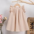 thumbnail image 4 of Little Girls Dresses , Girls Size 10-12 Dresses Elegant Girls Summer Dress With Ruffle Sleeves Soft Solid Color A Line Dress For 1 6 Years Girls, 4 of 5