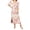 Camel, variant on Women's Printed Surplice Balloon Sleeve Midi Dress with Elegant Neckline 95% Polyester 5% Spandex Lightweight daily wear