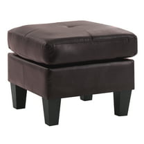 Glory Furniture Small Faux Leather Square Ottoman Brown