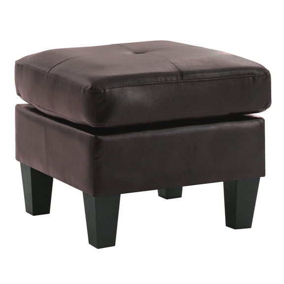 Glory Furniture Small Faux Leather Square Ottoman Brown