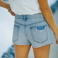 thumbnail image 5 of Xysaqa Womens Summer Denim Shorts, Casual Mid Waist Ripped Distressed Short Jeans Washed Jean Shorts for Teens Girls, 5 of 8