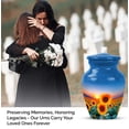 thumbnail image 4 of Sunflower Funeral Urn For Ashes Adult Male - Sunset Decorative Keepsake Urns For Ashes For Mother, Orange Cremation Urns For Adult Man And Woman, 10-inch Large And 3-inch Small Set Of 4, 4 of 7