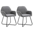 thumbnail image 1 of vidaXL Dining Chairs 2 pcs Dark Grey Fabric, 1 of 5