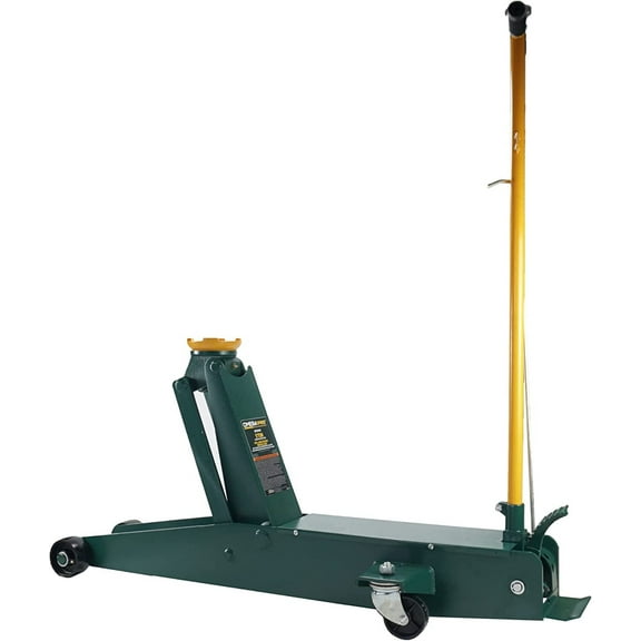 Omega Pro 5 Ton Service Jack - Long Chassis Hydraulic Lift from 7" to 27" with Handle Position Lock