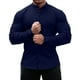 thumbnail image 1 of Camisas Hombre Vestir Camisas de vestir para hombre Camisa con botones casual de manga larga y manga corta con cuello entallado (Navy, XXL), 1 of 7