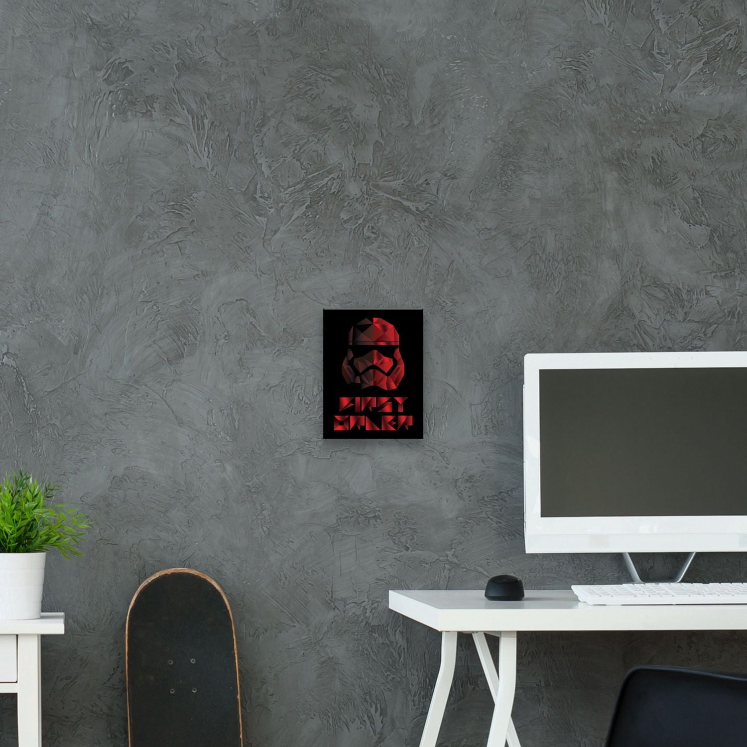 Artissimo Designs First Order Red Shapes Printed Canvas - 6.5W x 8.5H x .5D