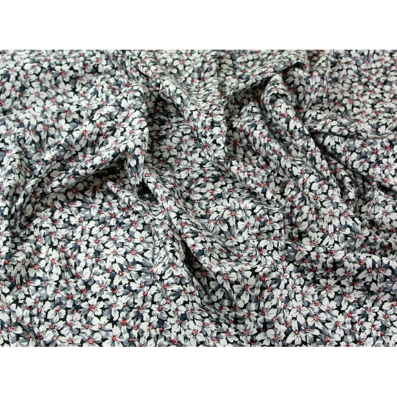Minerva Cotton Lawn Fabric Black & Grey - per yard