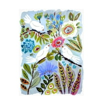 Karen Fields 'Bird Love I' Canvas Art