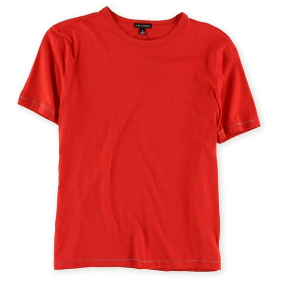 Sons of Intrigue Mens Solid Lightweight Stretch Basic T-Shirt, Red, Small