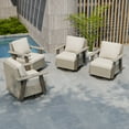 thumbnail image 3 of COOS BAY Rustic Hideaway 4 PCS Outdoor Swivel Rocker, Patio Wicker Rocking Chair for Patio, Outdoor Balcony, Beige, 3 of 10