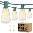 thumbnail image 1 of Guirnalda de luces Brightever para exteriores, 15 m, con cable verde, resistente al agua, 1 of 7