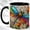 Black, variant on Colorful Dragonfly Coffee Mug, Garden Flower Mug, Ceramic 11 oz