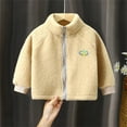 thumbnail image 2 of Vedolay Kids Coat 2023 Children Plush Outerwear Baby Warm Clothes Beige,110, 2 of 5