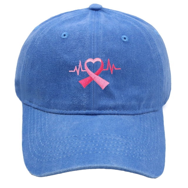 Cancer Awareness Ribbon Embroidered Baseball Cap Unisex Adjustable Hat for Outdoor Sports Daily Wear Hop Fashion