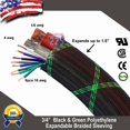 thumbnail image 2 of OPAL- 20 Ft 3/4" Black Green Expandable Wire Sleeving Sheathing Braided Loom Tubing Us, 2 of 6