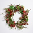 thumbnail image 3 of SAFAVIEH Faux 30 Inch Myrtle Led Wreath W/ Red Bells, Green/Red, 3 of 7