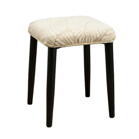 Agiufgs Square Stool Cover 11.8-14.2, Stretchable Elastic Spandex Slipcover, for Living Room Bedroom Entryway Setup, Beige