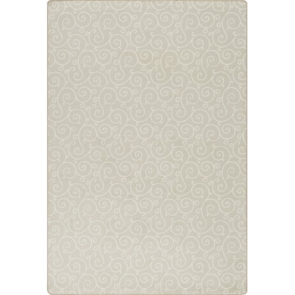 Milliken Imagine Area Rug LYRICAL Lyrical Soft Ecru Swirls Curves 2' 1" x 7' 8" Rectangle