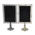 thumbnail image 6 of DecMode Set of 2 farmhouse 20 x 10 inch iron and black wood trellis design chalkboards with stand, 6 of 10