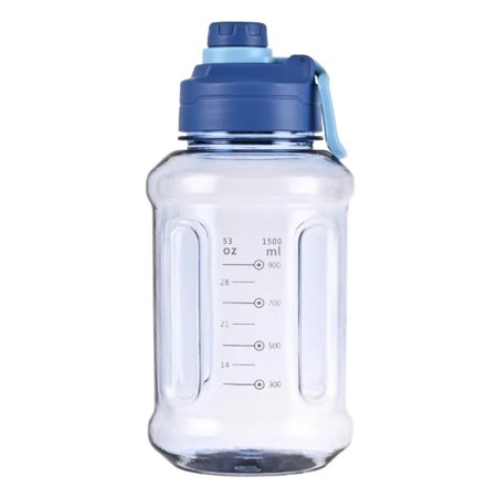1.5/2.1L Large Capacity Water Bottle with Scale Outdoor Fitness Sports Large Motivational Portable BPA Free Water Bucket for Man