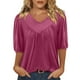 thumbnail image 2 of Blusas para mujer,Blusa de lentejuelas para mujer, manga corta, cuello en V, poliéster, informal, holgada, para uso diario, sopatenor, 2 of 9