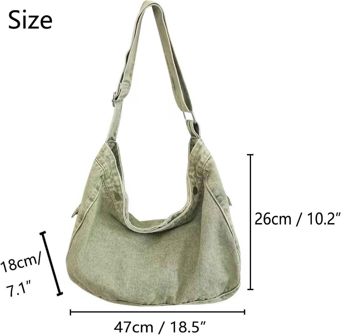 Denim Canvas Messenger Bag Large Crossbody Bag with Multiple Pockets Casual Shoulder Aesthetic Tote Bag for Women and Men