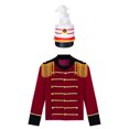 thumbnail image 3 of vastwit Boys Halloween Show Tuxedo Tops Drum and Trumpet Team Honor Guard Uniform Blazers Jacket with Red 6, 3 of 7