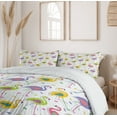 thumbnail image 6 of Ambesonne Flamingo Duvet Cover Sets, Retro Colorful Pattern, 2-Queen, Multicolor, 6 of 6
