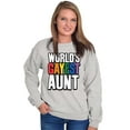 thumbnail image 3 of Worlds Gayest Aunt LGBTQ Family Pride Women Crewneck Sweatshirt Brisco Brands S, 3 of 6