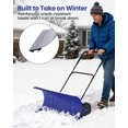 thumbnail image 1 of Kojooin Pelle à Neige Robuste avec Roues, Pousse-Neige Roulant avec Lame en Acier Ajustable pour Déneigement d'Entrée, 1 of 8