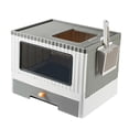 thumbnail image 3 of Cajas de arena para gatos con tapa y cajón para entrenamiento duradero Gris, 3 of 8