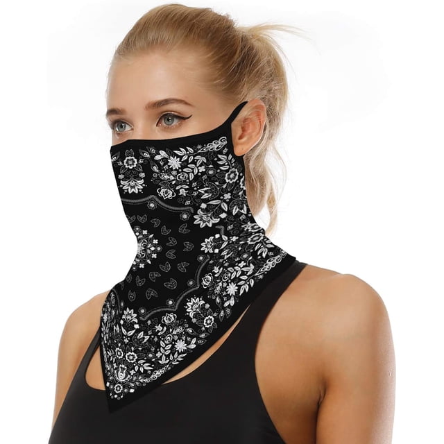 Earhook Bandanas Face Neck Gaiter Headwear Scarf Dust Wind Sun Protection Ear Hangers Seamless Tube