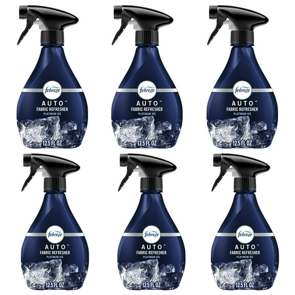 Febreze Fabric AUTO Car Spray Air Freshener, Odor Fighting, Platinum Ice, 12.5 fl oz, 6 Packs