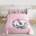 thumbnail image 2 of Castle Fairy Boys Girls Old Fashion Disco Ball Full Size Comforter Sets 3-Piece,Sport Billiards Bedding Comforter Set,Kawaii Pink Ribbon Bow Knot Lightweight Bedding Sets,Ultra Soft Home Decor, 2 of 8
