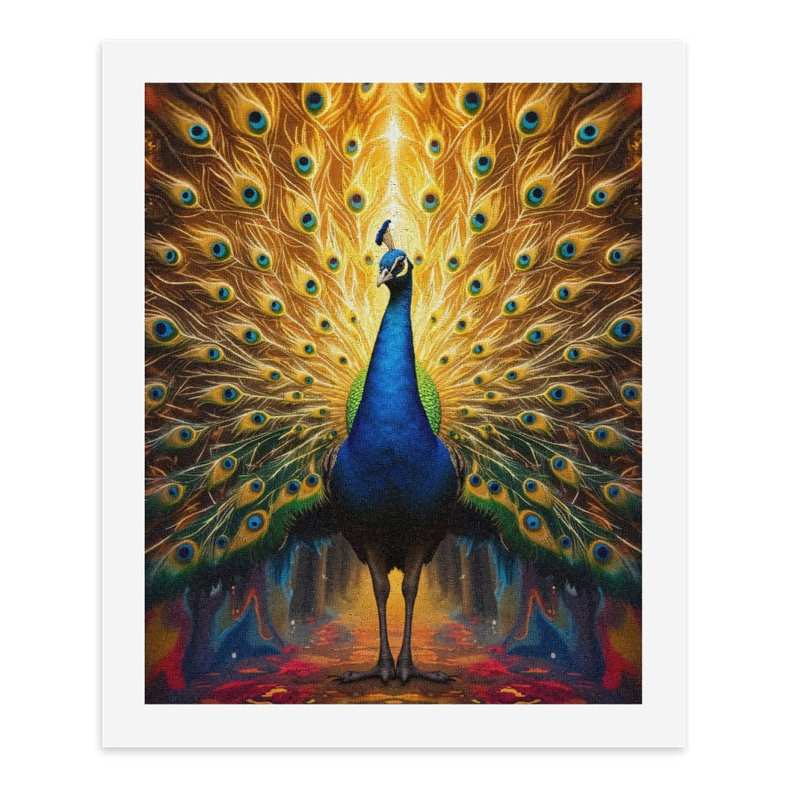 Paint by Numbers Kit for Adults, Peacock Radiant Display In Forest Paint by Numbers, Easy Paint by Numbers Kit for Adults Beginner, DIY Adult Paint by Number Kits on Canvas, Home Decor