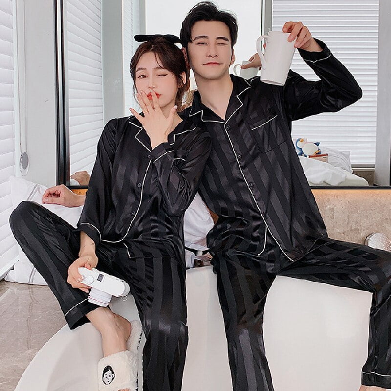 QWZNDZGR Winter Sleepwear Couple Cotton Pajama Sets Round Neck Male Pijama  Pants Home Clothes Pyjamas Women Men Loungewear Sleeping 