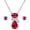 Cat Set-Red, variant on Cute Fox Shape Jewelry Set - Pink CrystaL Studs Earrings and Pendant Fox Necklace Set for Women Y3697