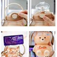 thumbnail image 4 of Botella de agua grande con forma de oso kawaii de 1000 ml con pajita y correa, lindas botellas de agua para beber (café), 4 of 4