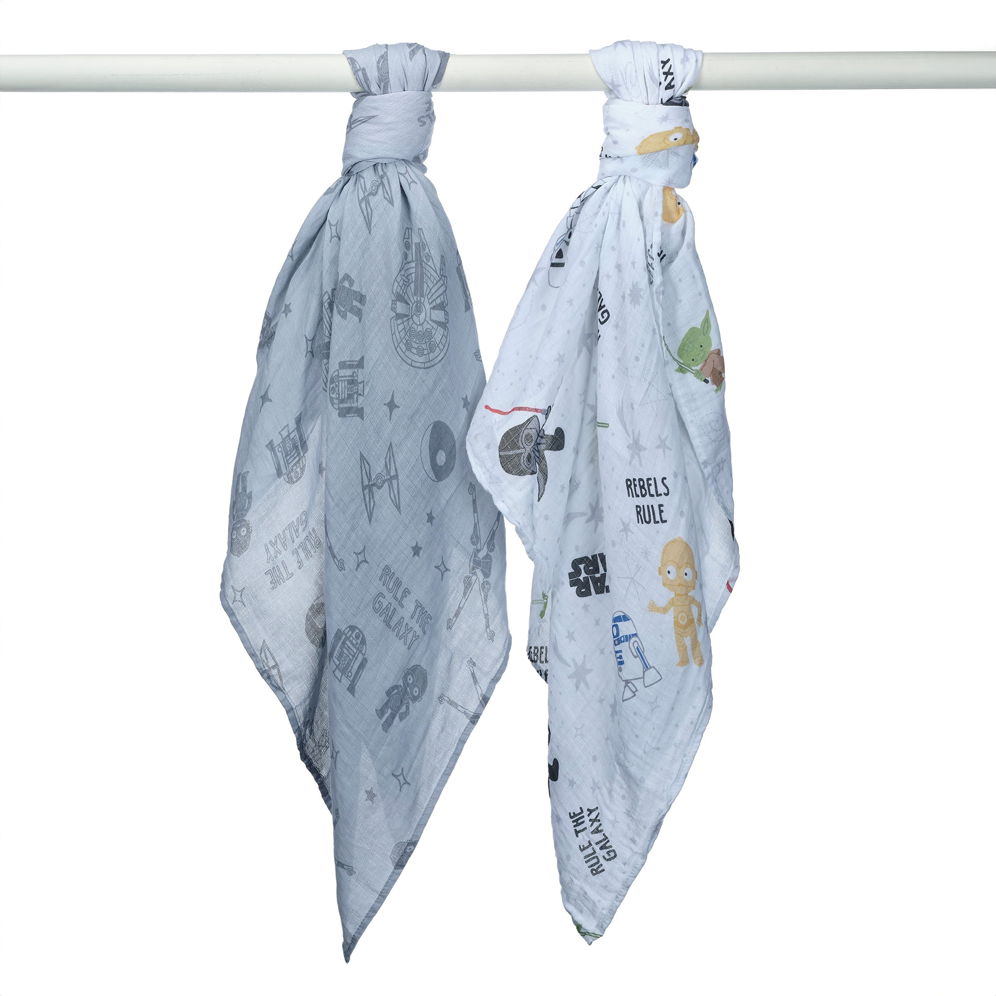 Lambs & Ivy Star Wars 2-Pack Cotton Muslin Newborn Baby Swaddle Blankets