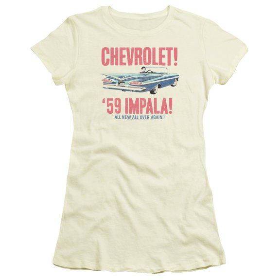 Chevrolet - 59 Impala - Juniors Teen Girls Cap Sleeve Shirt - X-Large