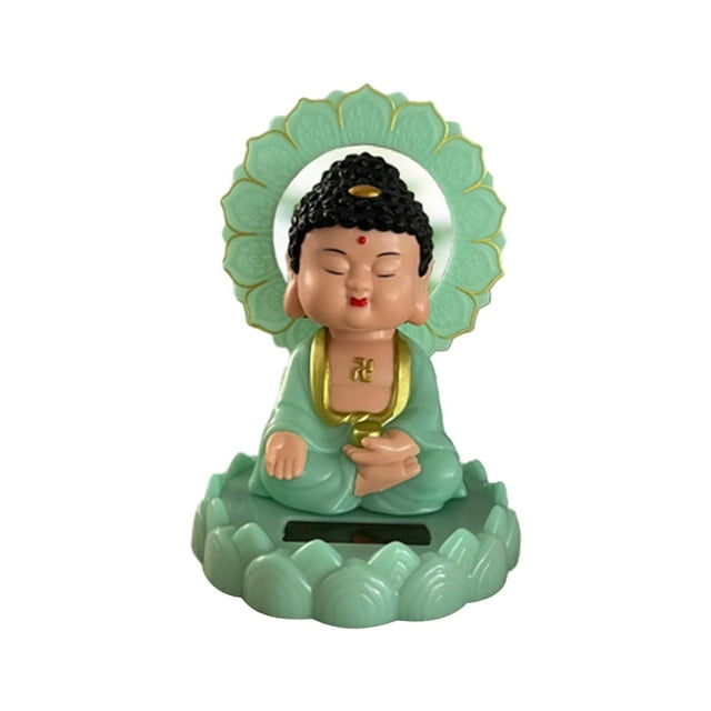 Mini Estatua Solar De Buda Que Asiente Con La Cabeza, Adorno Para Coche, Decoración Para El Hogar Y La Oficina, Estilo D Macarena Estatua de Buda