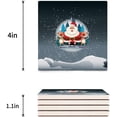 thumbnail image 3 of FMSHPON Merry Christmas Santa Claus Set of 4 Coaster for Drinks, Absorbent Ceramic Stone Coasters Cup Mat with Cork Base for Home Kitchen Room Coffee Table Bar Decor, 3 of 4