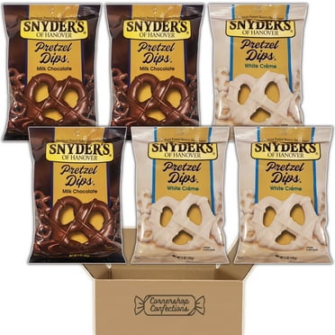 Snyder Pretzel Dips Variety Pack - 2 Flavors - Milk Chocolate and White Creme - 3 Individually Sealed 5 Ounce Bags of Each - For Snacks, Lunches, Movies in Cornershop Confections Pack