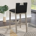 thumbnail image 4 of American Woodcrafters Jakarta Solid Wood with Black Bonded Leather Bar Stool, 4 of 11
