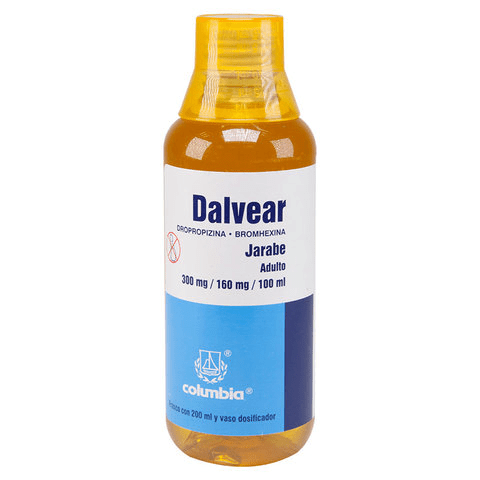 Dropropizina / Bromhexina Dalvear 300 mg / 160 mg / 100 mL jarabe adulto 200 ml