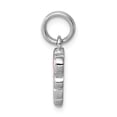 thumbnail image 2 of Sterling Silver Rhodium-platedGlitter Enamel Dragonfly Charm, 2 of 3
