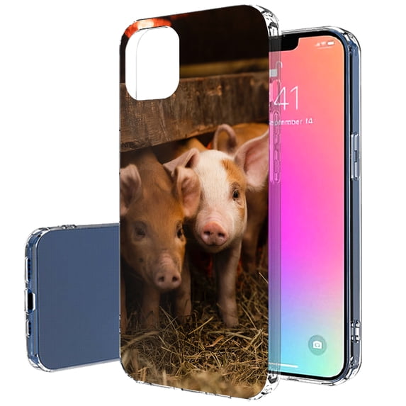 TalkingCase Slim Phone Case Compatible for Apple iPhone 14 Pro Max, Shy Pig Print, Lightweight, Flexible, Soft, Printed in USA