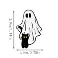 thumbnail image 2 of Mini White Ghost Shaped Halloween Decorative Badge Brooch, Lightweight Cute Spooky Accessory, Lovely Pin Ornament for Clothing Backpack Bag Holiday Party Outfit Matching, 2 of 8