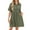 Army Green, variant on Ashirexll Womens Summer Dresses, Flowy Dresses for Women, Casual V-Neck Short Sleeve Lapel Dress With Pockets
