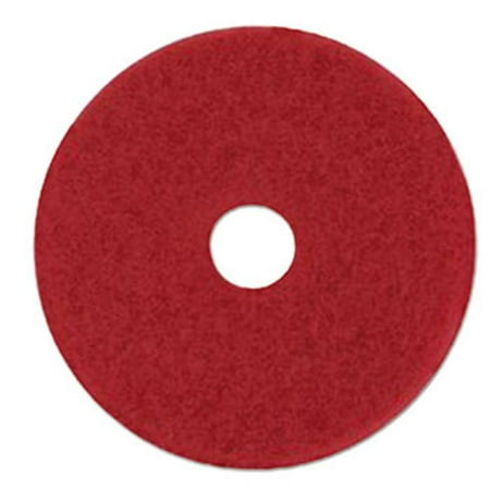 3M MMM59065 Low-Speed 5100 Buffer Floor Pads, Red - 28 x 14 in. - 10 Per